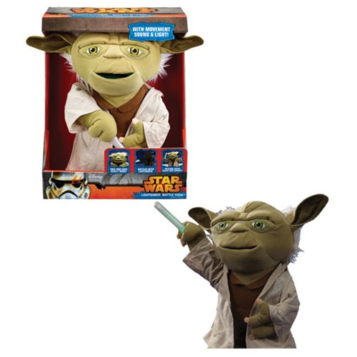 Star Wars Lightsaber Battle Yoda Deluxe 16-Inch Plush